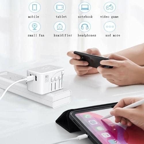 Charger de ondas de caixa compatível com Xiaomi 12t Pro - Charger de Muralha PD Internacional, 3 Adaptador de Cobrança Internacional USB e Converter para Xiaomi 12t Pro - Winter White