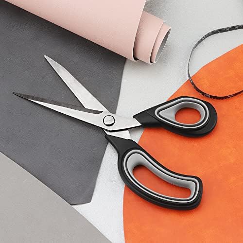 Tesouras premium tesouras de tesoura pesada Titanium Scissors Professional para corte de couro de costura industrial de costura industrial, cinza