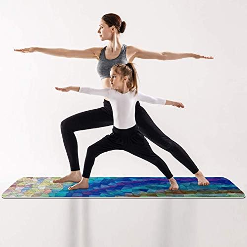 UNICEY GRESSO EXERCÊNCIO NÃO DESLIGADO E FAPNESS 1/4 tapete de ioga com fundo de triângulo abstrato mosaico impressão