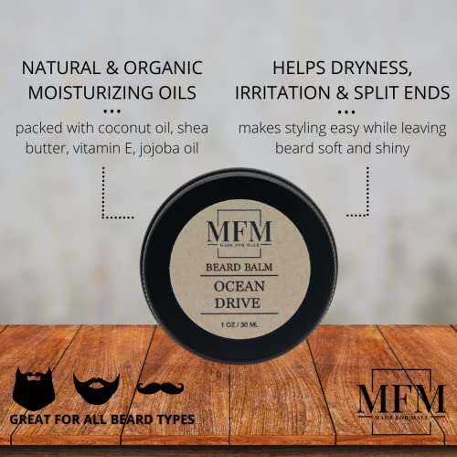 Feito para o bálsamo de barba perfumado masculino para homens - deixe em bálsamo de estilo de barba com manteiga de karité e óleos