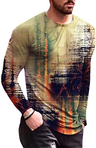 Camisetas de manga longa do soldado ZDDO para homens, rua 3D Digital Flame Graphic Impresso Sports Sports Athletics Tops