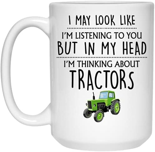 Q. Paddyshops caneca de trator, presente de trator, caneca engraçada de trator, presente para agricultor, presentes de motorista de trator, presentes de direção de trator para homens, ele, tratores caneca 15oz