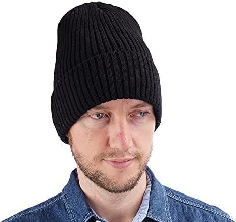 Ushake chapéus de inverno para mulheres ou homens com lã grossa de lã de gorro, tampa de neve de caveira