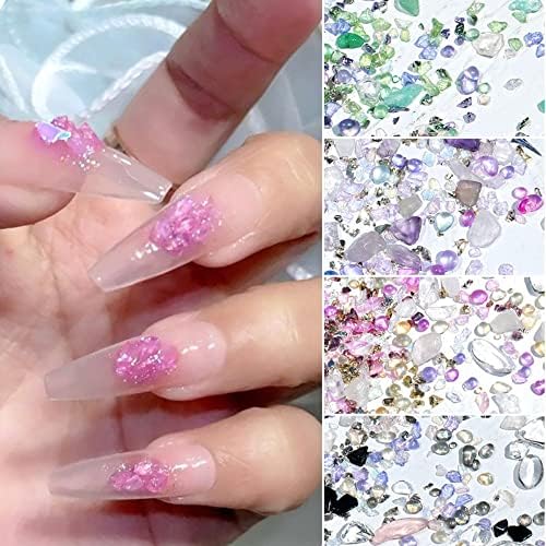 Decorações de arte de cristal 3D mixadas pedras multicoloridas Acessórios de manicure Acessórios de manicure resina acrílica Jóias de unhas artes rrotrasss de arte de unha