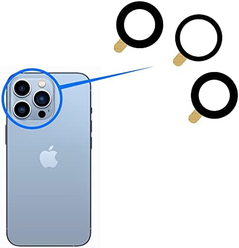 MMOBIEL traseira traseira da câmera de vidro de vidro Substituição compatível com o iPhone 13 Pro / 13 Pro Max 2021 incl. Adesivo de dupla face, pinça e pano