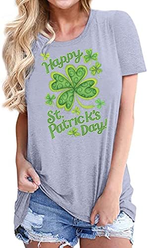 Camisetas Trebin T para Women Pack, st. Patrick's Day's Feminino feminino Impresso de manga curta Retro Retro dianteiro