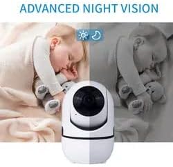 Câmera Wi-Fi de 1080p, monitor de bebê de 360 ​​graus com aplicativo, áudio bidirecional, detecção de choro e alertas de estranho, rastreamento de movimento, detecção de som, visão noturna