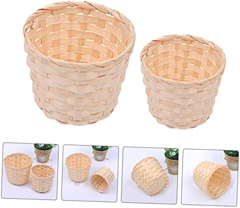 Toyandona 12pcs tecido cesto cesto cesto cestas de brinquedo cestas mini cestas de armazenamento cestas de armazenamento