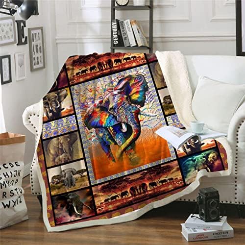 Clanta de elefante Super Soft 3D Africano Elefante Cobertores de Caminhada para Couch Sala Cama Adultos e Adolescentes Todas as estações