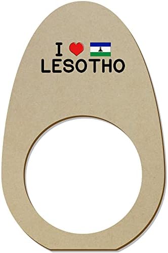 Azeeda 5 x 'eu amo o Lesoto' Ringos/suportes de guardanapo de madeira