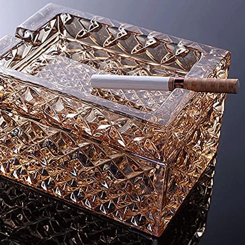 Cinzeiros para cigarros em casa cinzeiros moda moda criativa de cristal cinzeiro multifuncional com capa dupla use cinhtray housel liter tabela de café bandeja de bandeja de mesa de mesa de mesa