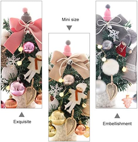 Decoração de mesa de bestoyard mini mesa de natal decoração de árvore de natal com ornamentos para desktop artificial