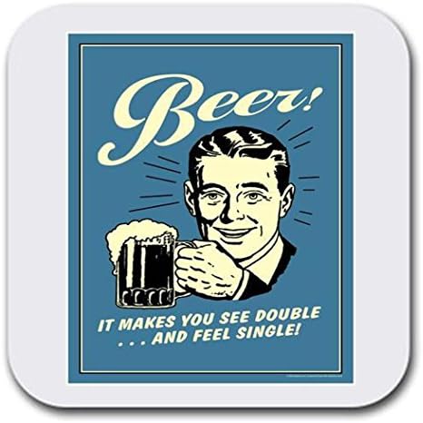 Posters de cerveja Retro Vintage - Conjunto de montanhas -russas - Coasters de presentes de humor de piada para bebidas - absorvente | Móveis seguros - Conjunto de seis - Gifres do Gifra - Neoprene de qualidade 3,5 x 3,5