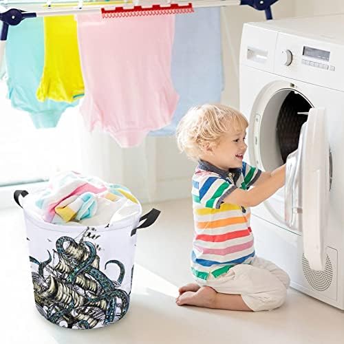 Cesto de lavanderia de foduoduo cesto de lavanderia de polvo com alças cesto dobrável Saco de armazenamento de roupas sujas para quarto, banheiro, livro de roupas de brinquedo