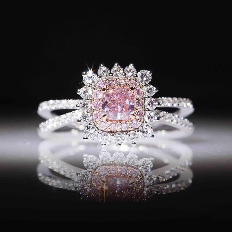 Dia dos Namorados Anel de noivado de casamento de joias atuais anel de diamante rosa