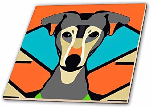3drose legal engraçado fofo cão de corrida de galgo Picasso estilo pop - telhas
