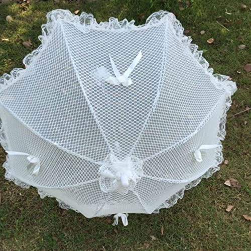 Kbree Wedding Bride Hollow Lace Umbrella White Romantic Photo Props decorativo