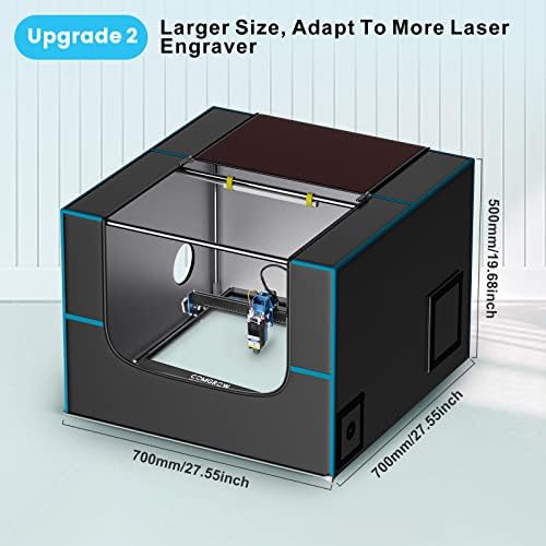 Comgrow Laser Gabinete de gravador com fã de exaustão, tubo, tampa protetora da máquina de gravura a laser de luz LED com tomada de