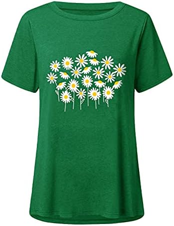 Tops for Women Work Casual, Daisy Flower Graphic Tees Inspirational Tam camiseta