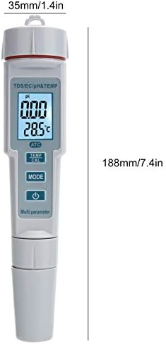 Hztyyier 4 em 1 pH EC TDS METURO DE TEMPERATURA 0.01 Testador de caneta de alta precisão Resolução para aquários de água potável