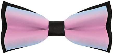 WeedKeycat Cores de bandeira transgênero da gravata engraçada gravata pré-amarrada laço formal laço