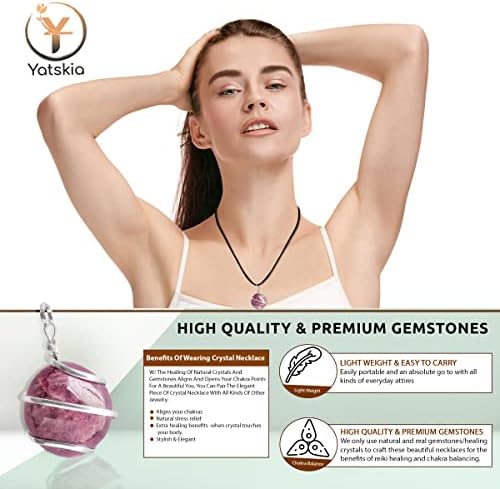 Cristais de Amethyst de Yatskia - Árvore de Cristal para Energia Positiva - Colar Pingente de Cristal - Cristais e Pedras