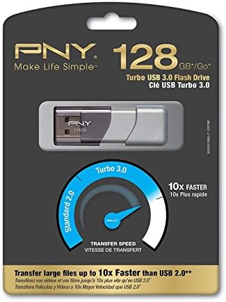 PNY 128GB USB 3.0 Flash Drive Elite Turbo Anexe 3 Pacote com tudo, exceto Stromboli, cordão