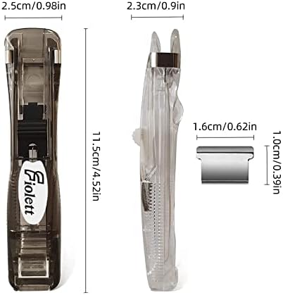 Distribuidor de clipe de papel de papel portátil portátil FILETT com 100 clipes de reabastecimento de metal de aço inoxidável, perfeito
