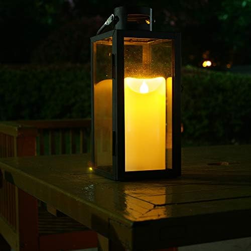 Vela de pilar de LED sem chamas à prova d'água ao ar livre com bateria com bateria operada por bateria plástica Luz decorativa de