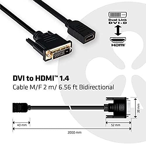 Club3d DVI-D para HDMI 1.4 Cabo M/F 2METRO, CAC-1211