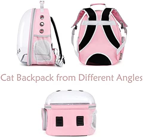 Carrier de mochila de gato Ventilato expansível Backpack de cães de estimação para gatos grandes caminhadas, viagens, ao ar livre,