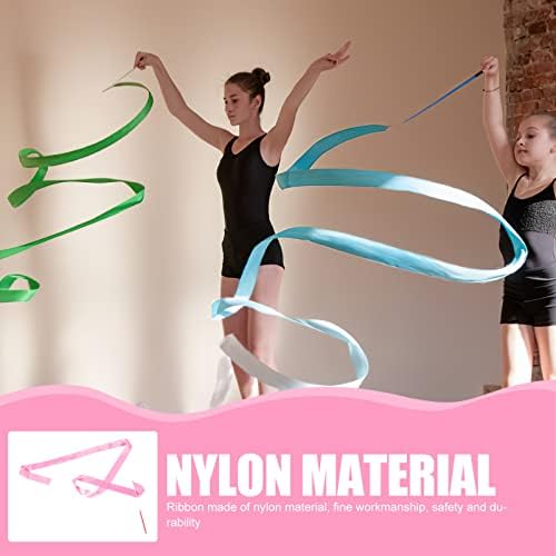 Inoomp 6pcs Wand Dança Fita de dança Colorido Danomers de Fita Colorido Treinamento de Ginástica Ribbon Sticks de Fita para Ginástica de Dança Artística Crianças Dança Shows de talentos