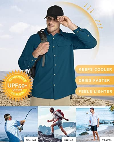 33.000 pés de manga longa masculina Camisa de proteção solar upf 50+ UV Camisas de pesca de resfriamento seco rápido