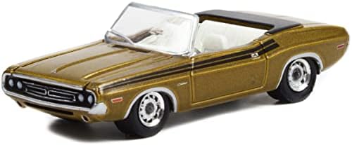 1971 Challenger 340 Convert. Ouro Met. com listras pretas A série de TV de Mod Squad Hollywood 1/64 Diecast Model Car de Greenlight