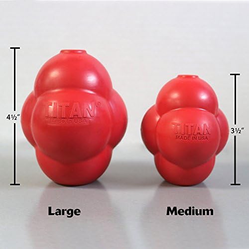 Titan Bounce Bounce, Treat Treat Dispensing Dispensing Toy com salto imprevisível, grande | Fabricado nos EUA