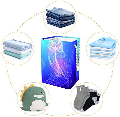 Imagem abstrata Indicadora OWL 300D Oxford PVC Roupas à prova d'água cesto de lavanderia grande para cobertores Toys de roupas no quarto