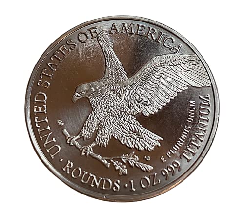 1 onça onça 999 fino sólido titânio precioso metal liberdade águia moeda lingot ti elemento química prova moeda de hortelã