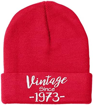 Presente de aniversário de 50 anos, vintage envelhecido para ser aperfeiçoado desde 1973, chapéu de gorro quente