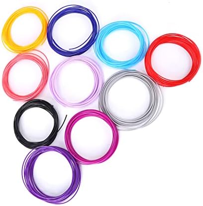 Filamento de caneta colorido 3D, 20 recargas de filamentos coloridas para canetas e impressoras 3D de baixa temperatura, material de