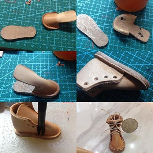 Conjunto de kits de artesanato de couro bem -intencionado - 1 par de Mini Shoese inacabado - pendente, presente, chaveiro