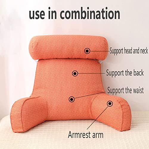 Almofada Chave de cadeira com almofada de suporte lombar de braços, leitura de almofada com travesseiro de bolso para