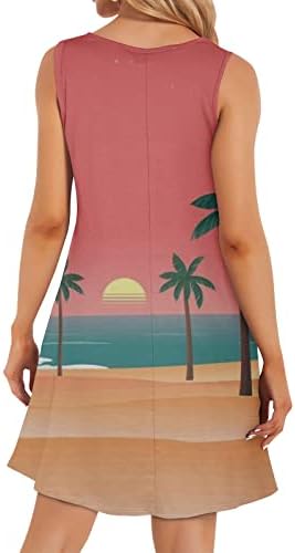 Vestidos de verão wpoumv para mulheres praia paisagem estampa de camiseta