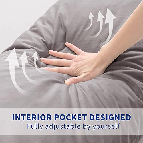 Miulee travesseiro de corpo inteiro para adultos - Almofada de espuma de memória ralada com travesseiro de veludo macio - travesseiro
