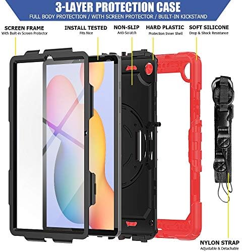 TABET PC CASE Tampa de proteção compatível com Samsung Galaxy Tab S6 Lite 10.4inch/P610 Proférico de trilhas de três