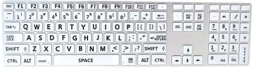 Inglesa em inglesa letras grandes adesivos de teclado branco