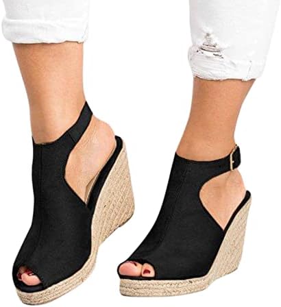 Sapatos de verão femininos de gibobby, sandálias de moda aberta de tornozelo de tornozelo sandálias planas senhoras