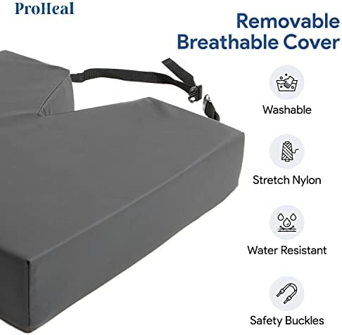 Almofada de cadeira de rodas de espuma de cocyx 24 x 18 x 3 - oferece suporte lombar - alívio para feridas de pressão e dor - alta densidade, espuma de alta resiliente - garantia de 1 ano