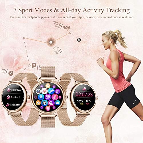 BOZLUN Smart Watch for Women Fitness Tracker com gerenciamento de ciclo feminino Monitor de frequência cardíaca Monitor de pressão