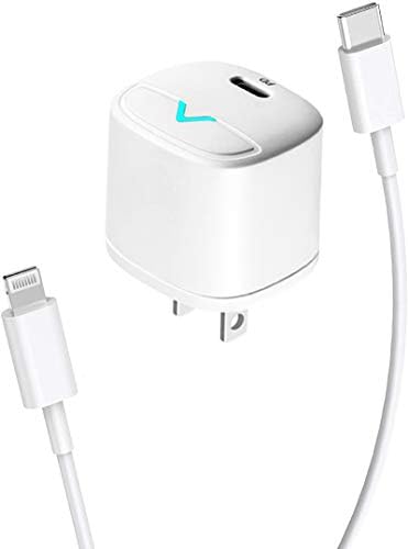 [Apple MFI Certified] IPhone Fast Charger, Esbeecables 20W Compact USB C PD Wall Charger com Lightning de 6 pés para Tipo C Cabo de