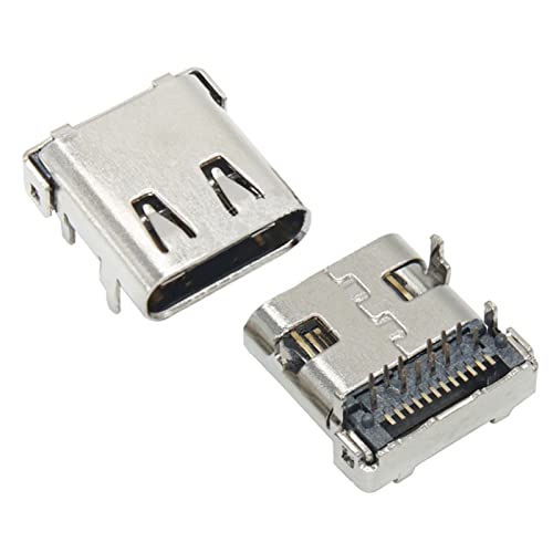 Teansic 10 PCs Micro USB 3.1 Tipo C 24 pinos Adaptador de substituição do adaptador da porta do conector fêmea de 24 pinos Adaptador